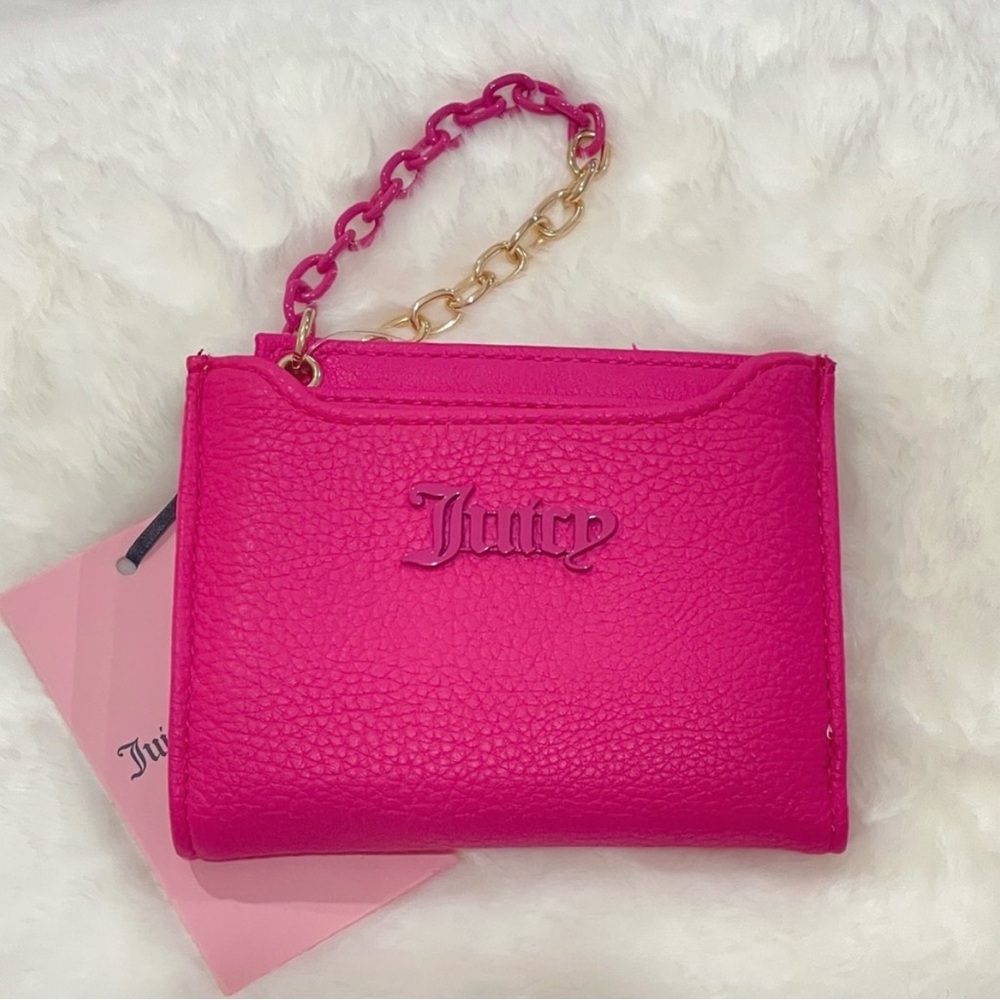 NEW Juicy Couture Hot Pink‎ Flash Can't Tame Her Bifold with Pullout CC Wallet